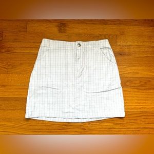 Hollister Ultra Hi Rise Plaid White and Blue Mini Skirt Size S